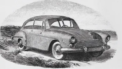 Vintage Engraving Illustration Of A Classic Sedan Car