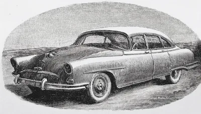 Vintage Line Art Illustration Of A Classic Sedan