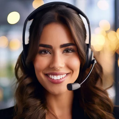Professional Customer Service Representative Wearing Headset