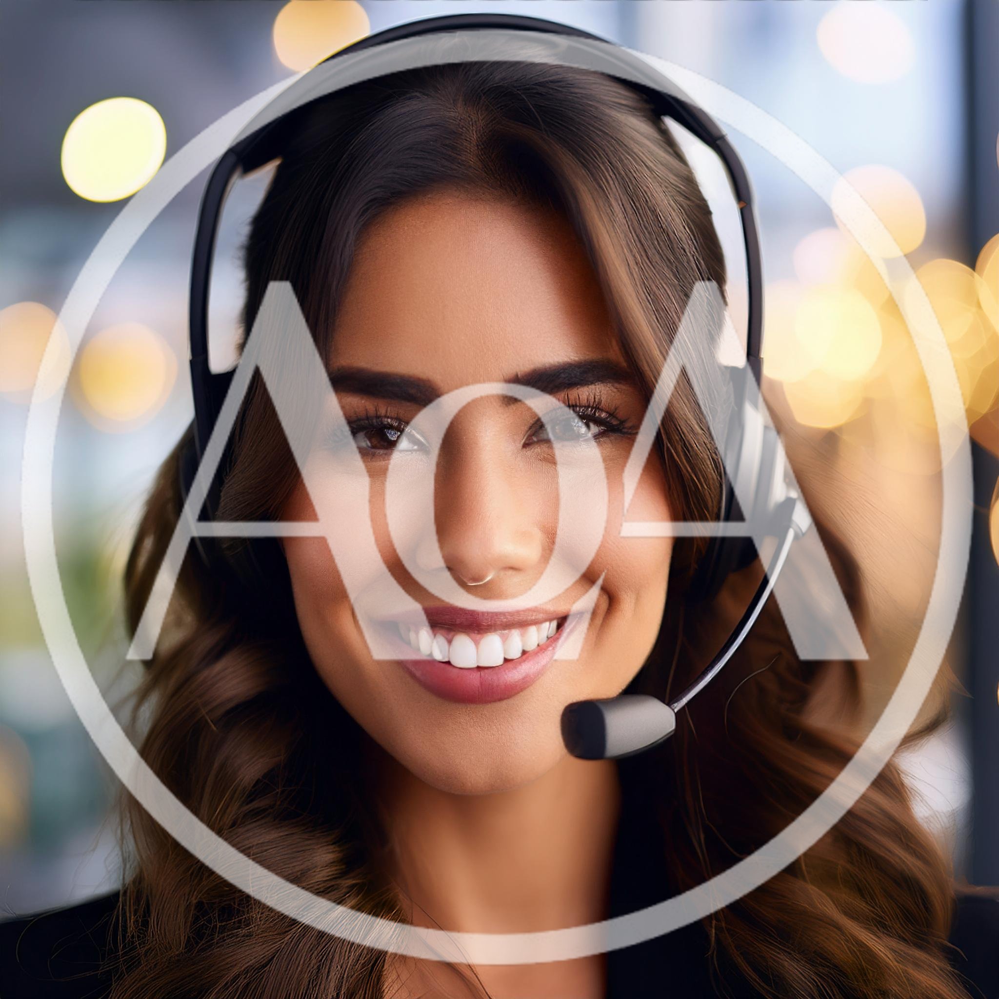 Professional Customer Service Representative Wearing Headset