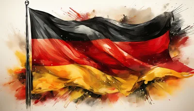 Artistic Illustration Of The German Flag Waving