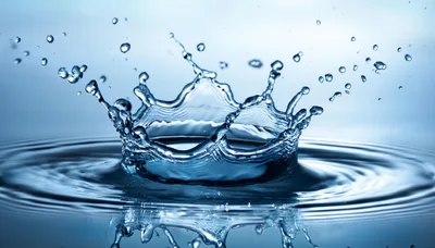 Water Crown Splash With Ripples