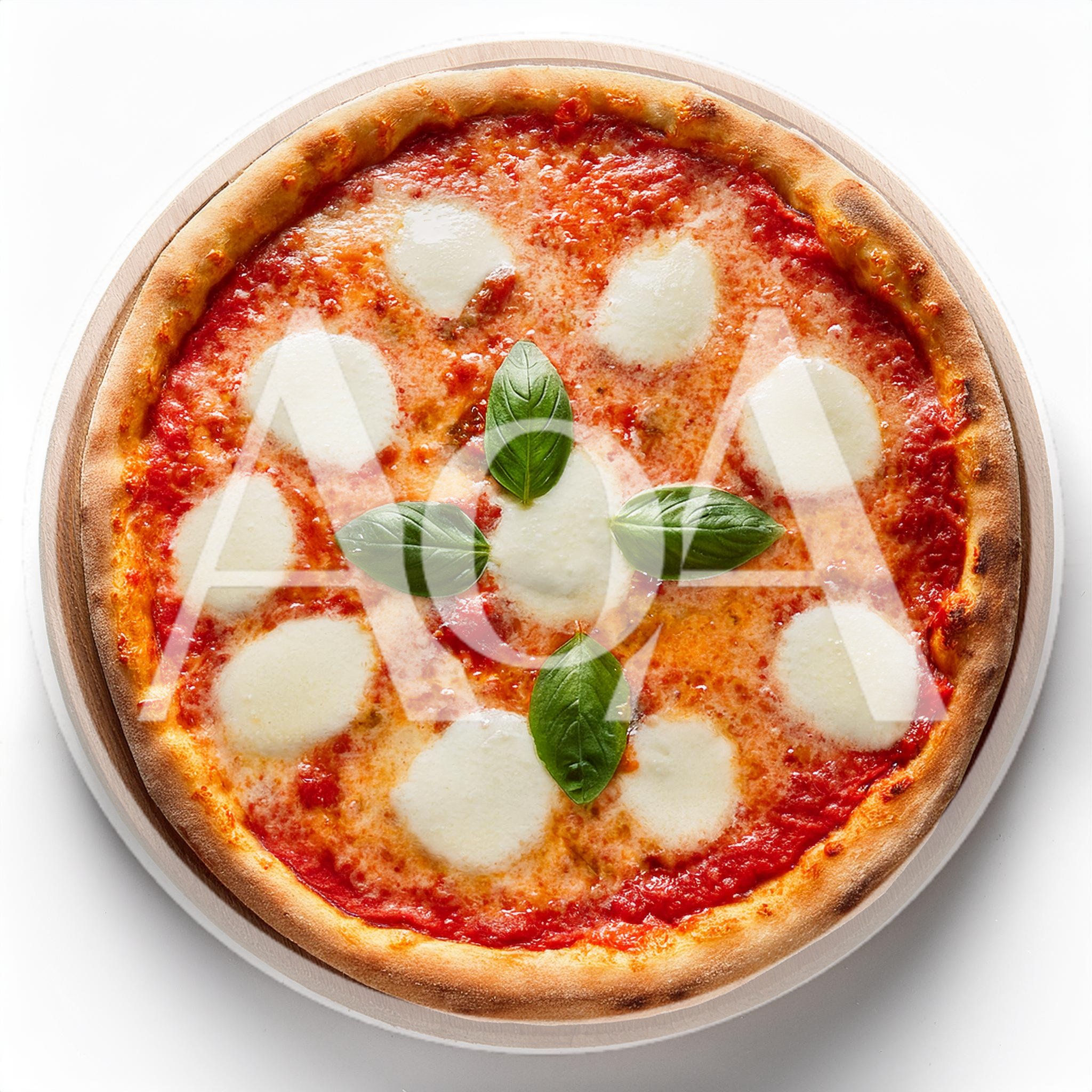 Fresh Margherita Pizza On A Wooden Serving Board