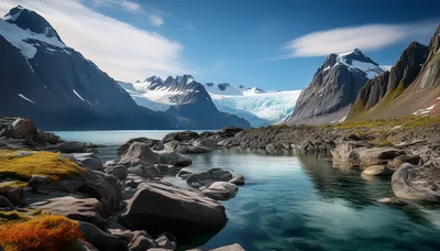 Glacial Lake Surrounded By Jagged Mountains