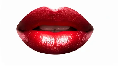 Close Up Of Woman Wearing Vibrant Red Lipstick