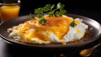 Fried Egg With Runny Yolk On A Plate