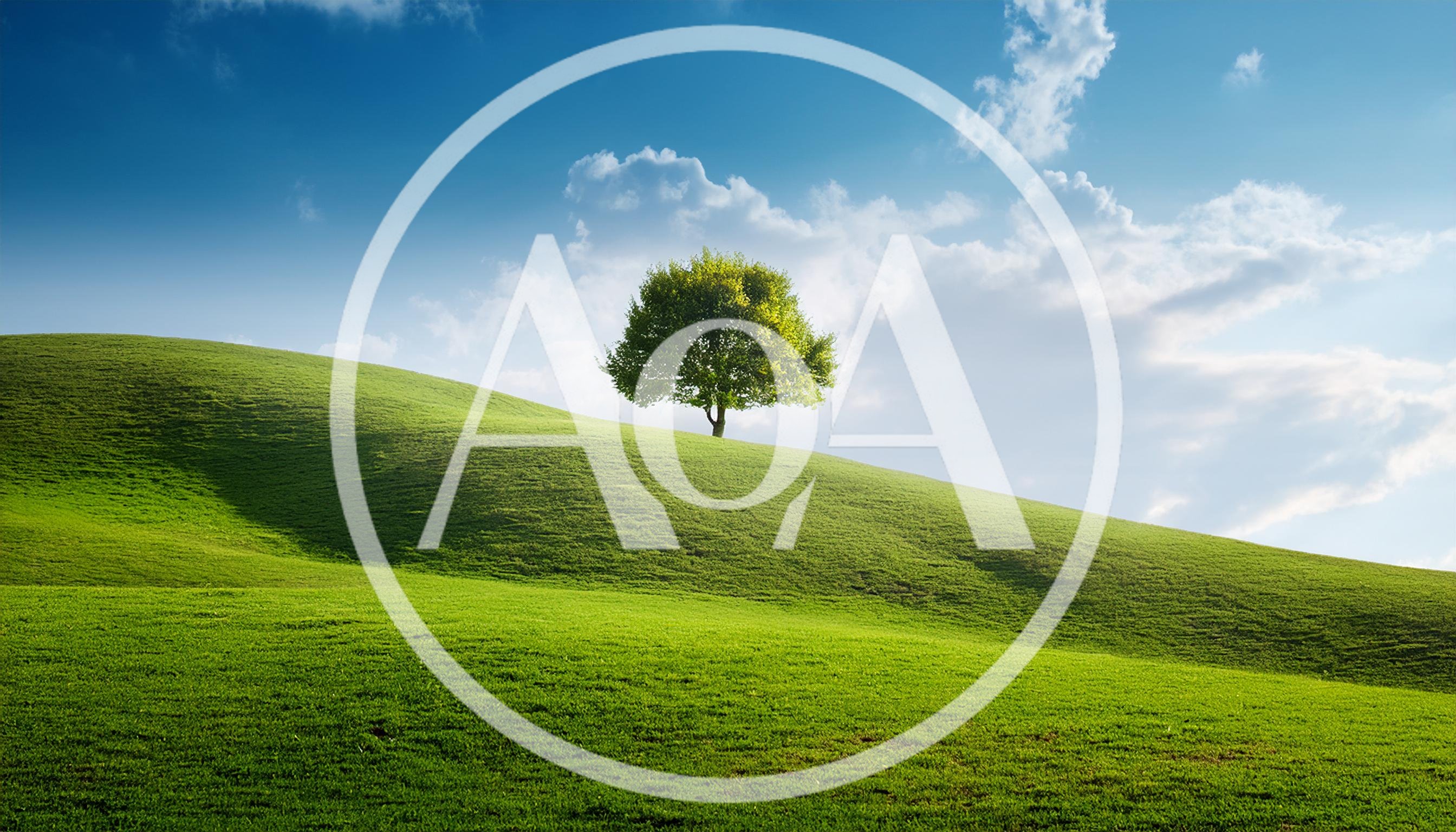 Solitary Green Tree Standing On A Rolling Grassy Hill
