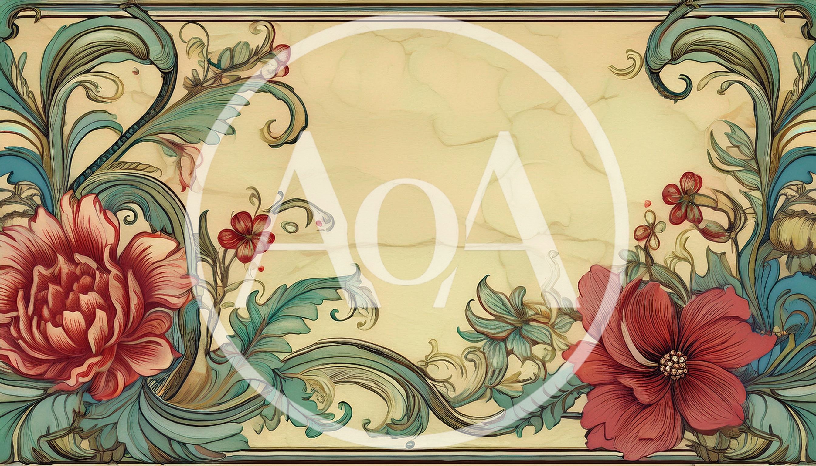 Vintage Floral Decorative Frame With Ornate Botanical Illustrations