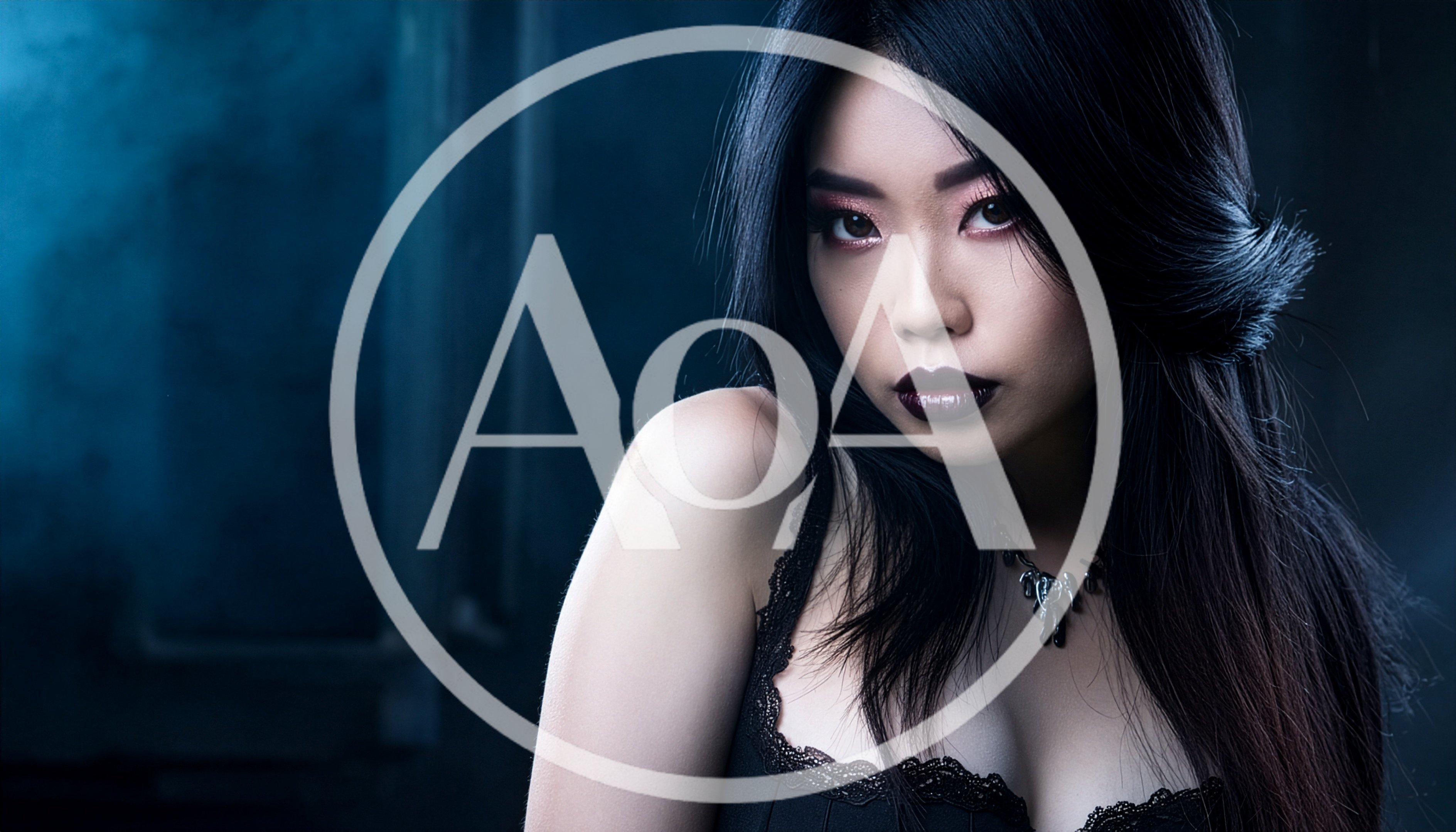 Portrait Of A Young Woman With Dark Makeup