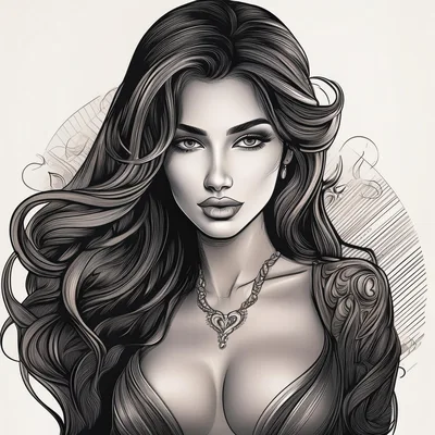 Elegant Portrait Of A Beautiful Woman With Long Hair