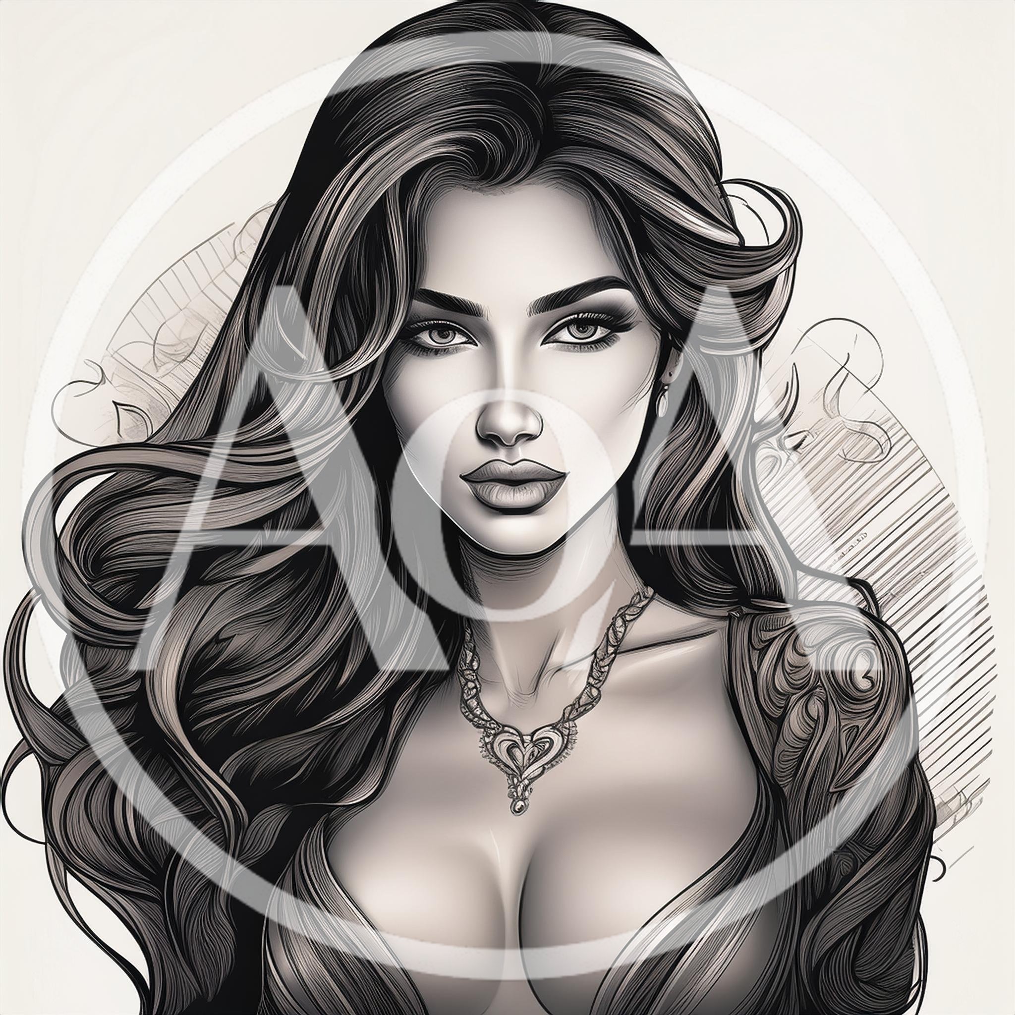 Elegant Portrait Of A Beautiful Woman With Long Hair