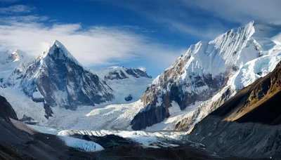 Majestic Snow Covered Peaks Of The Andes Mountains