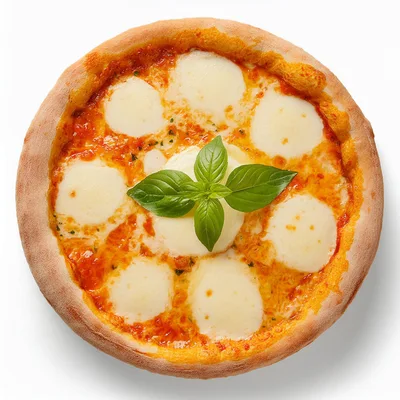 Fresh Margherita Pizza With Basil Leaves