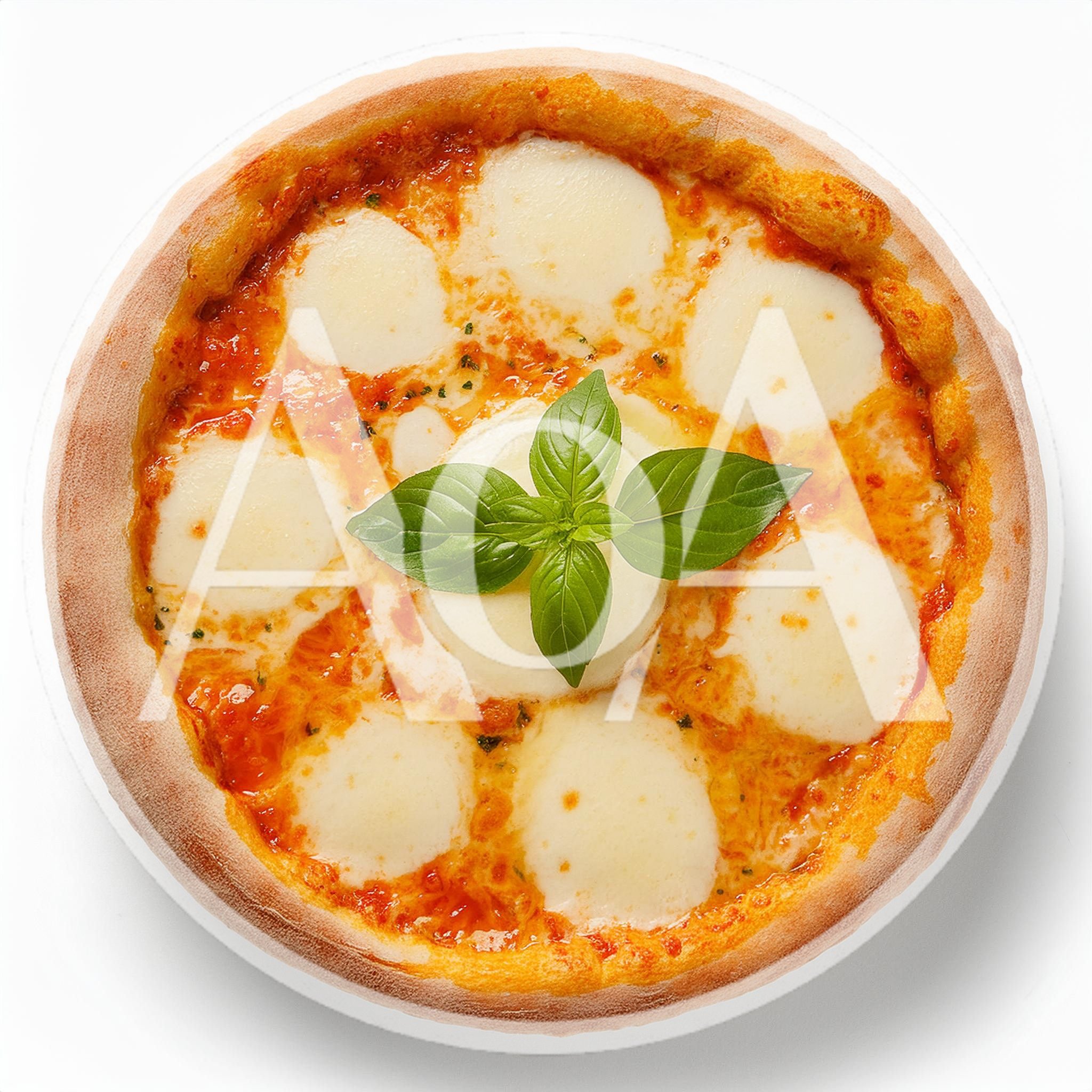 Fresh Margherita Pizza With Basil Leaves