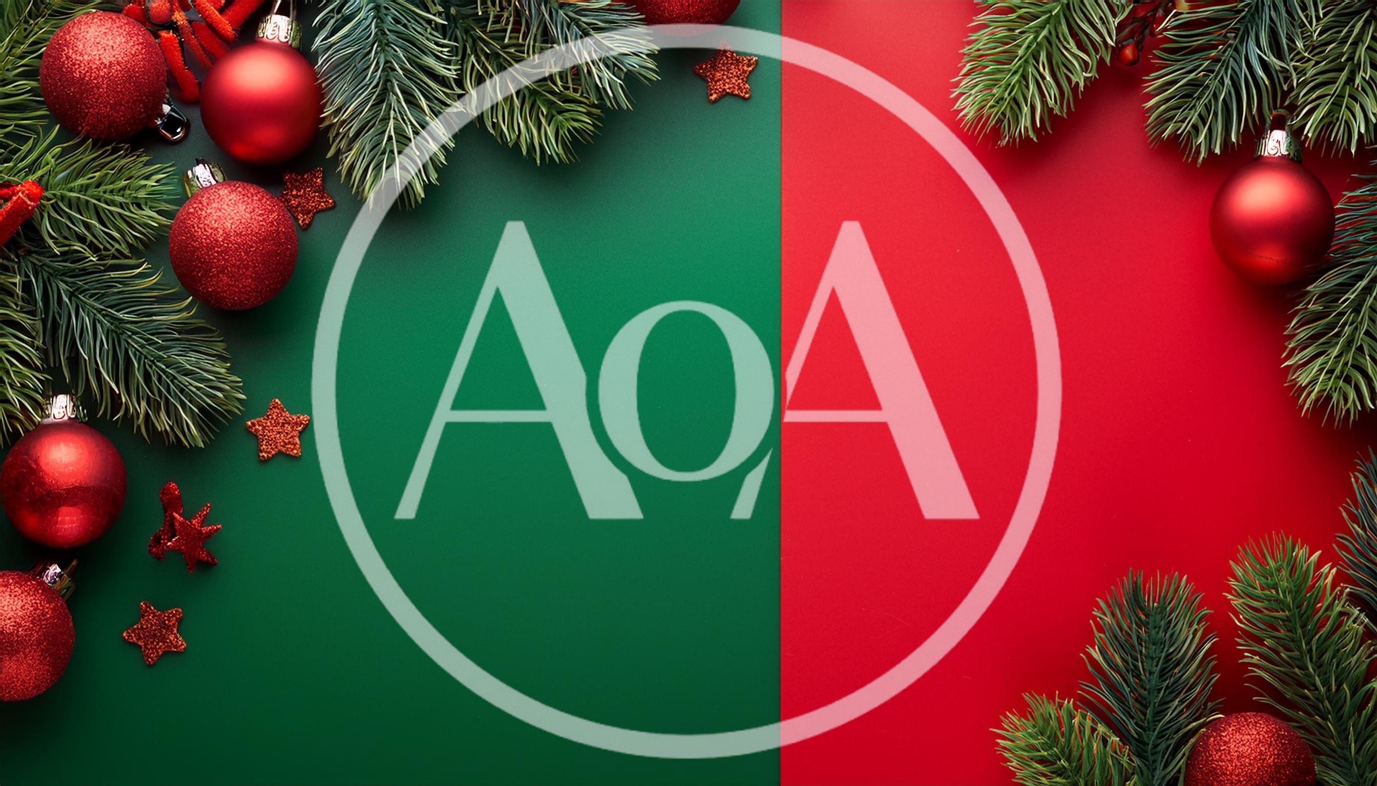 Christmas Holiday Background With Red Ornaments And Pine Branches