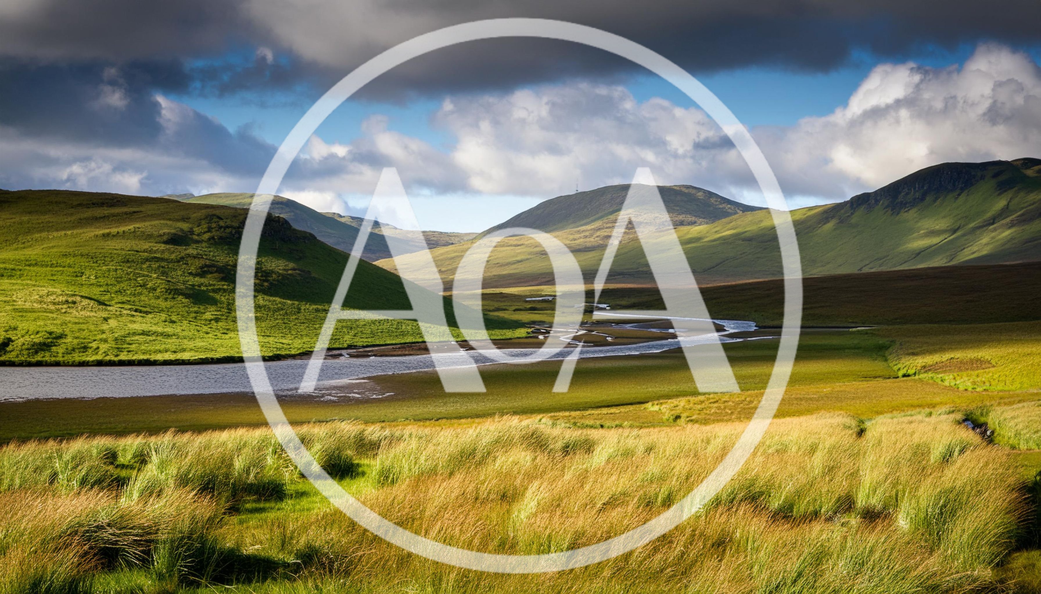 Winding River Through Lush Green Scottish Highlands Valley