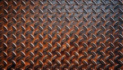 Rusty Diamond Plate Metal Texture Background