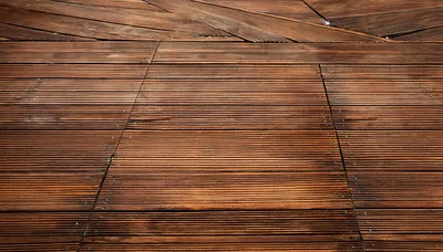 Wooden Decking Surface With Geometric Pattern