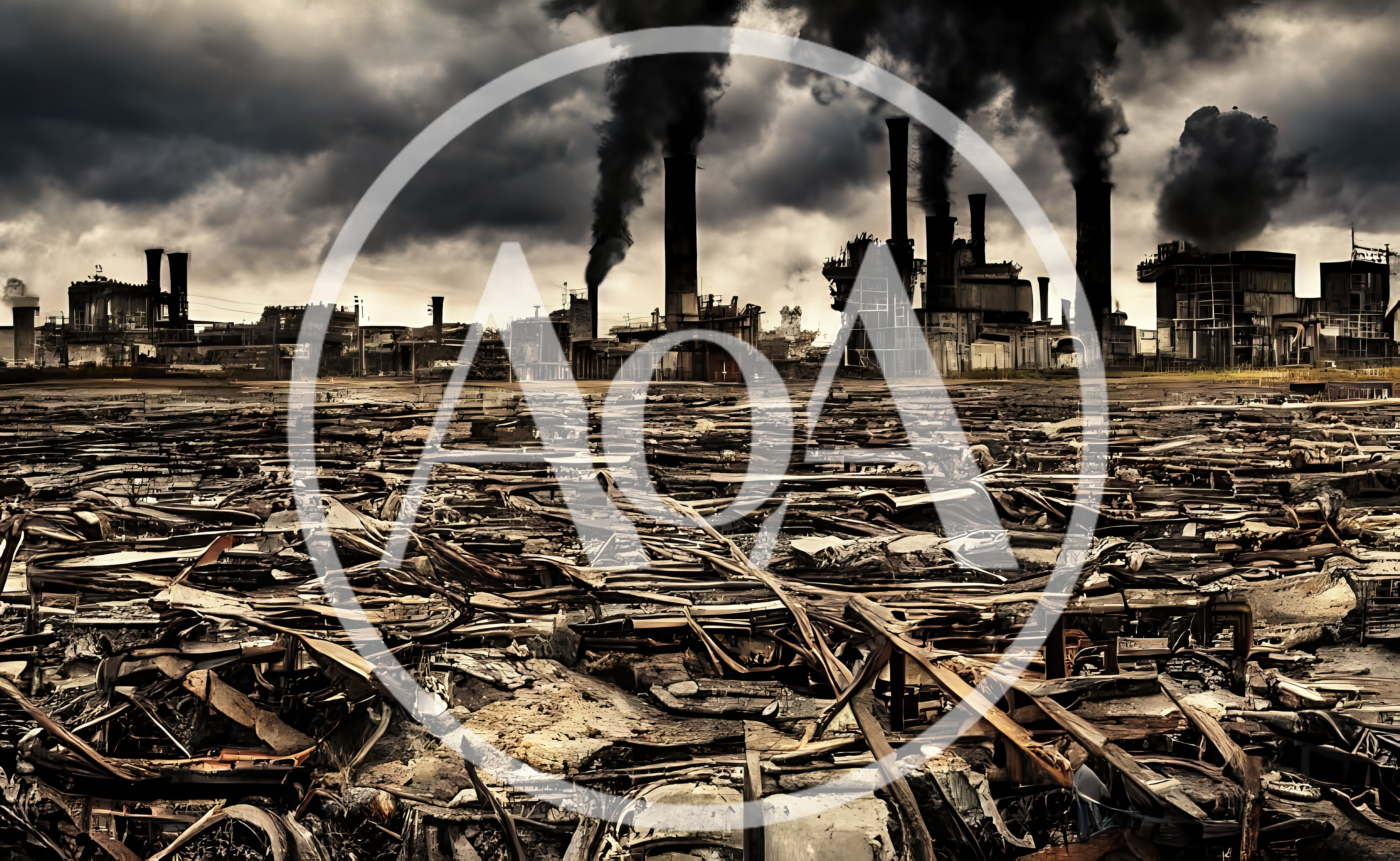 Industrial Factory Complex With Heavy Smoke Pollution