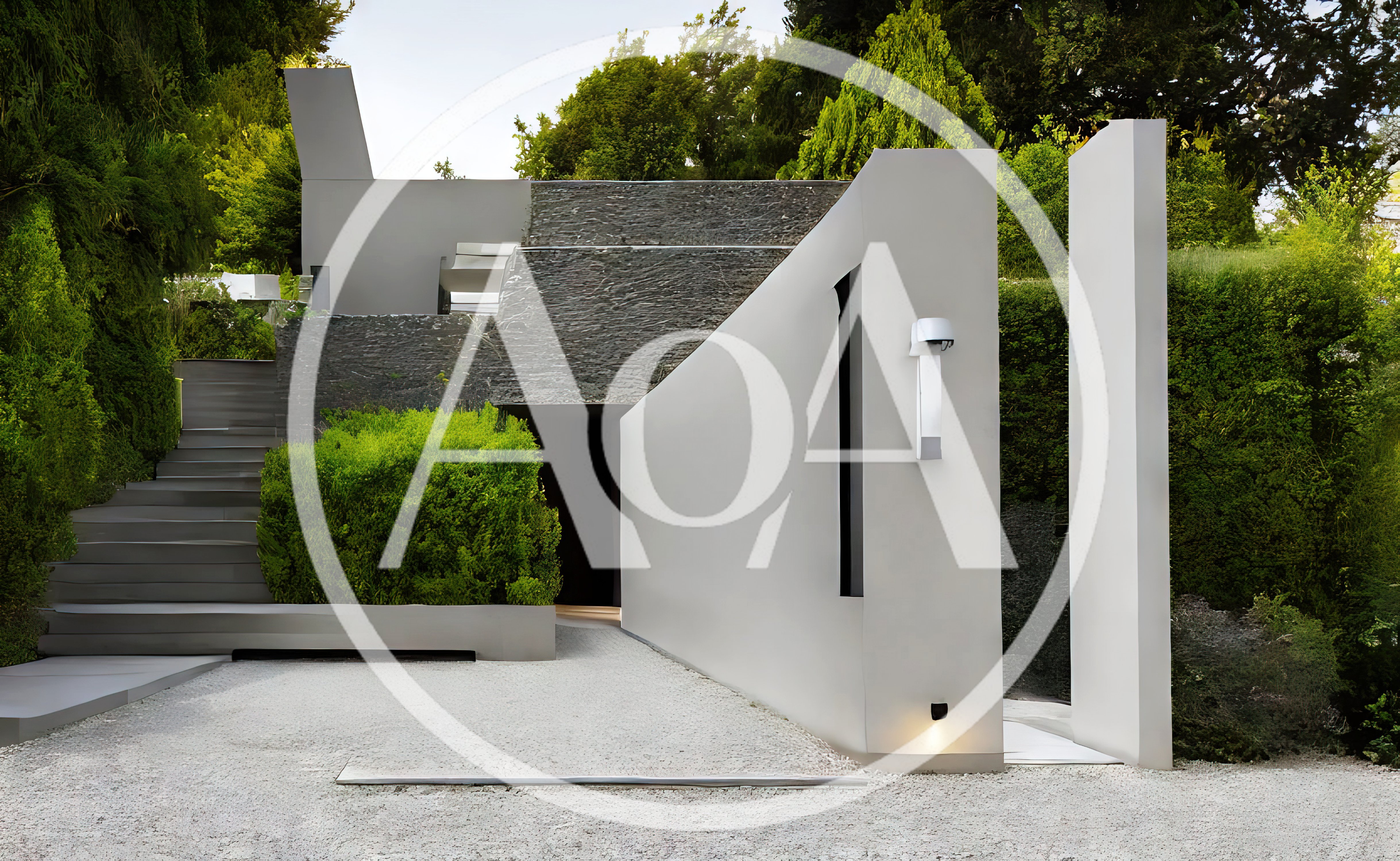 Modern Minimalist House Exterior With Landscaped Garden