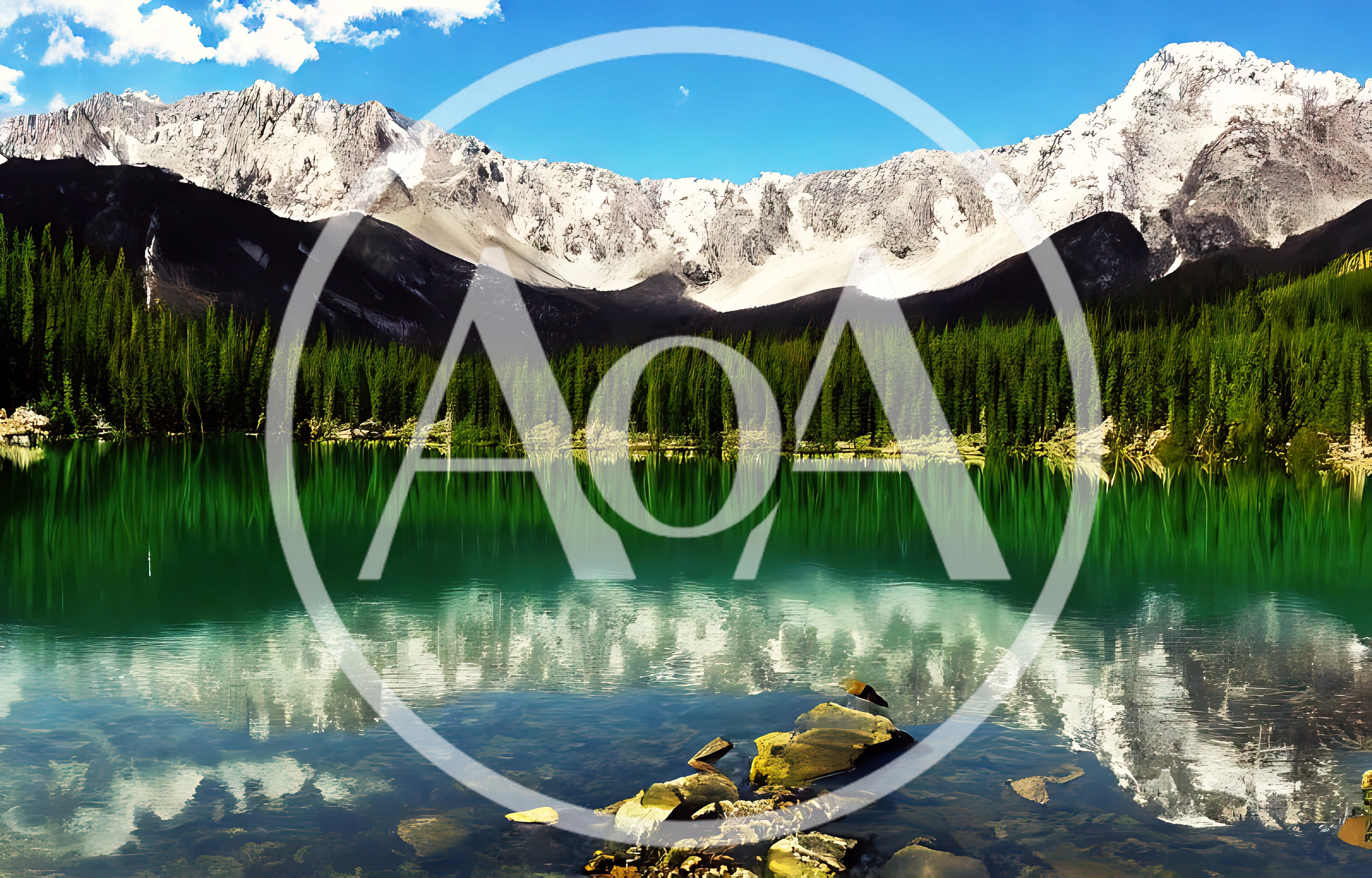 Scenic Mountain Lake Reflection In The Canadian Rockies