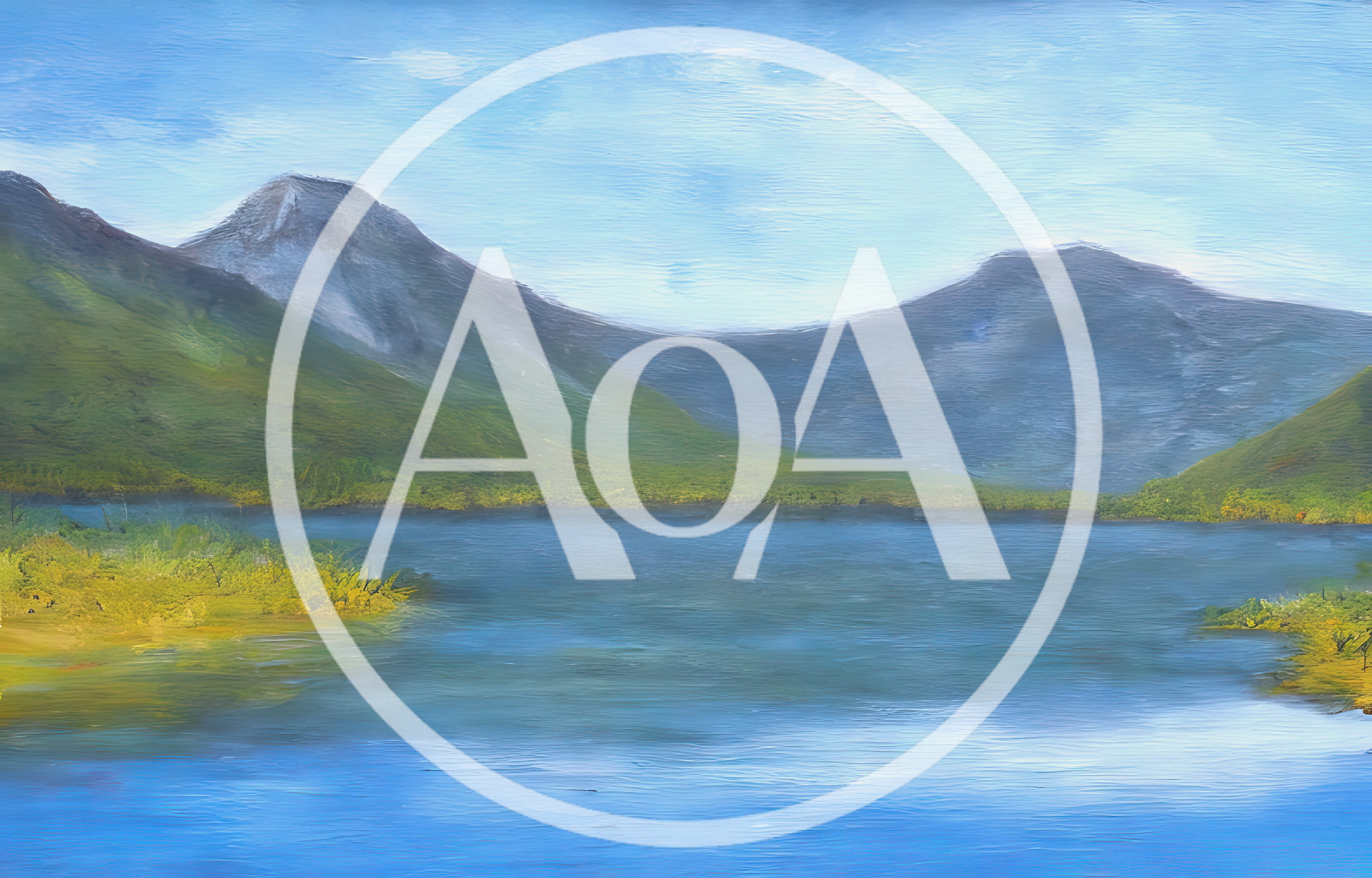 Oil Painting Of A Serene Mountain Lake Landscape