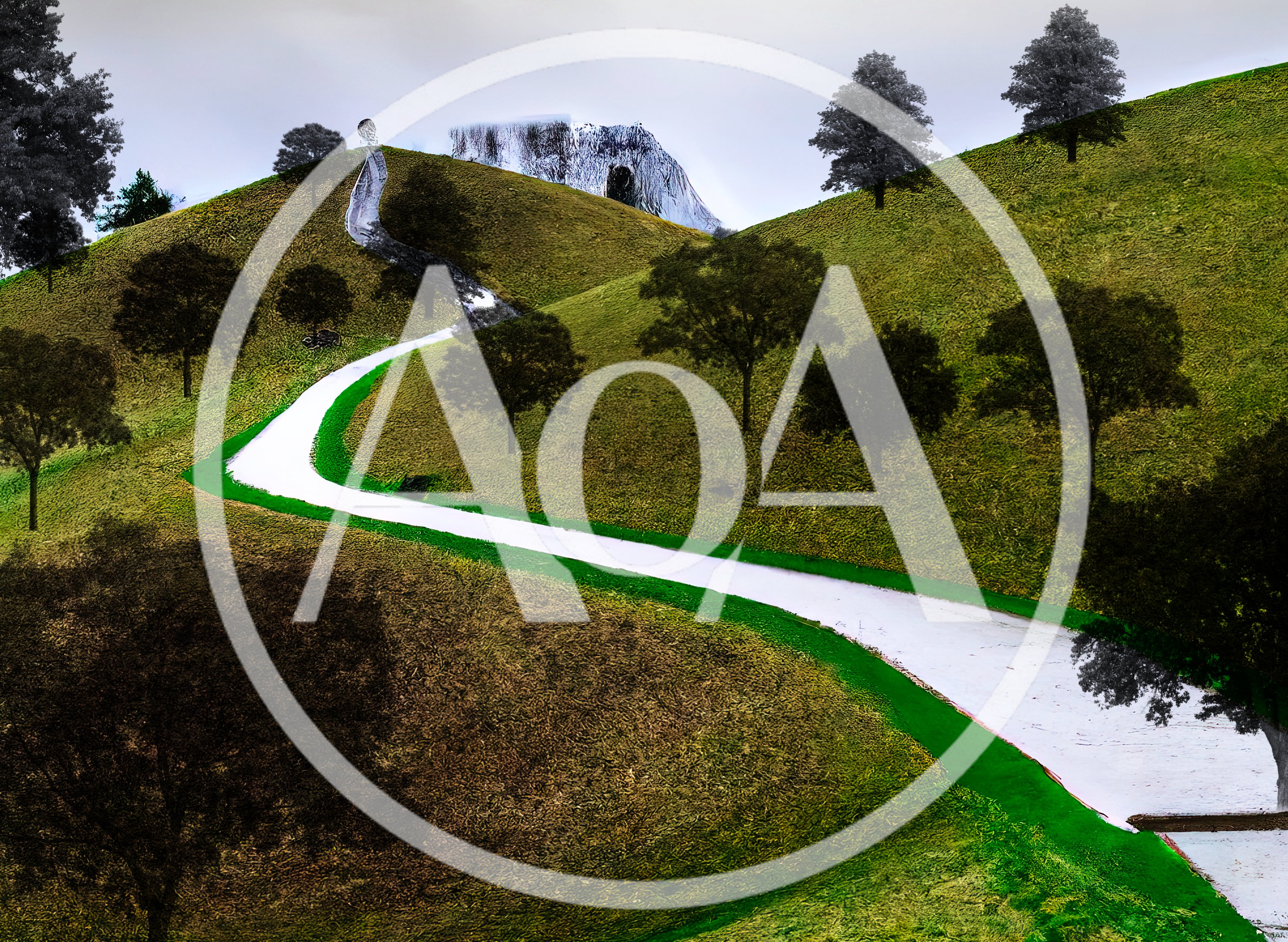 Winding Path Through Rolling Green Hills