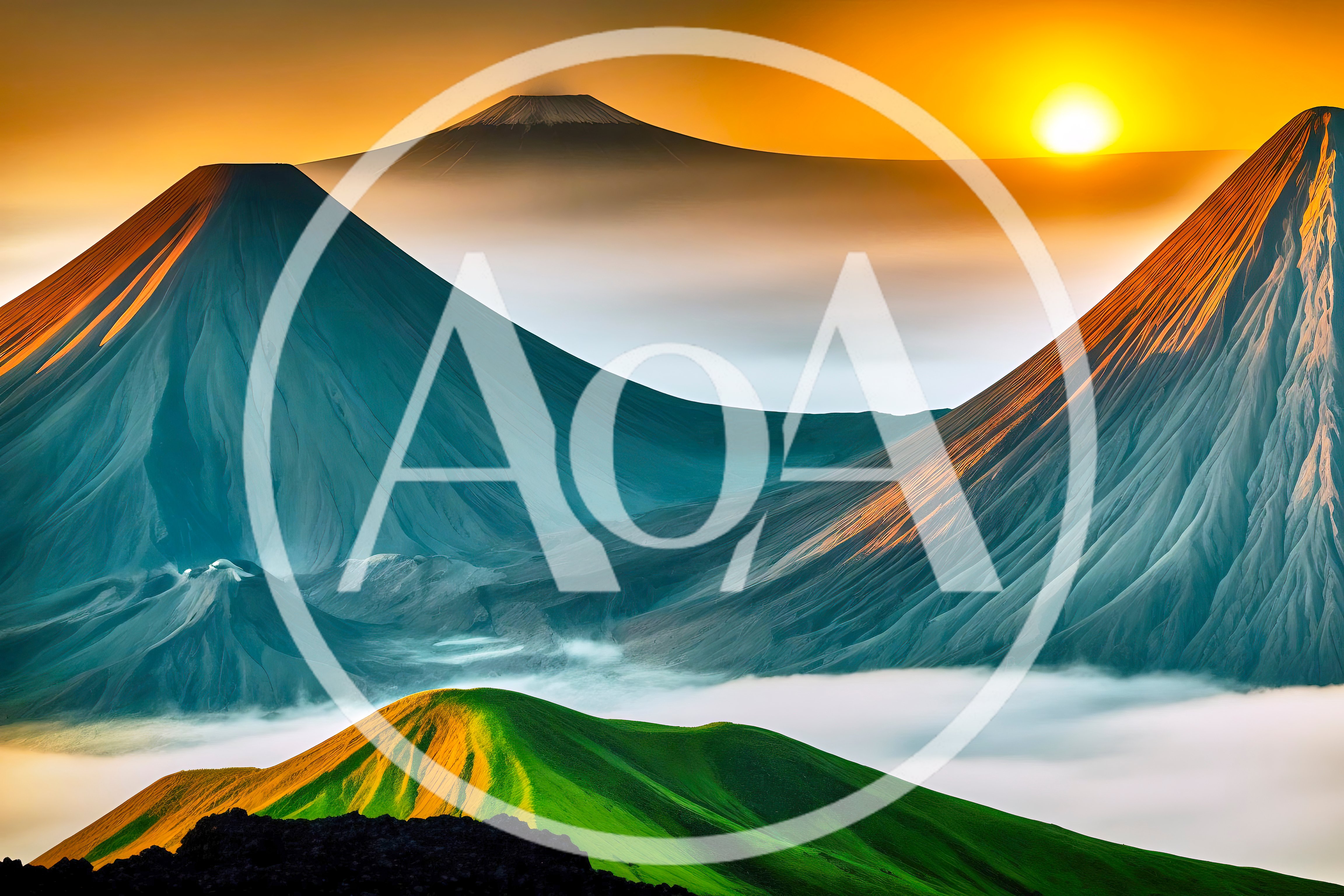 Majestic Volcanic Peaks Above A Sea Of Clouds