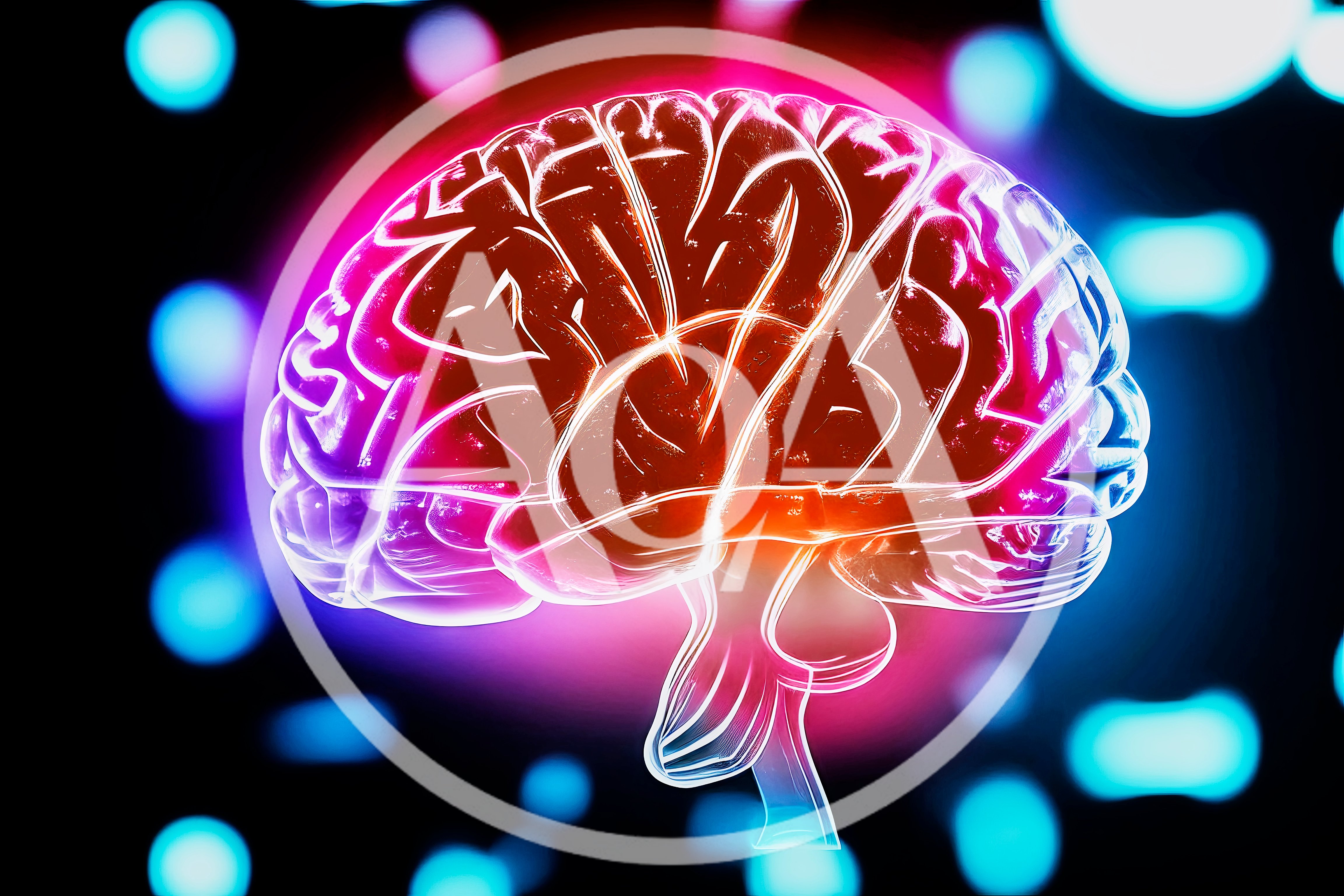 Glowing Digital Human Brain Illustration