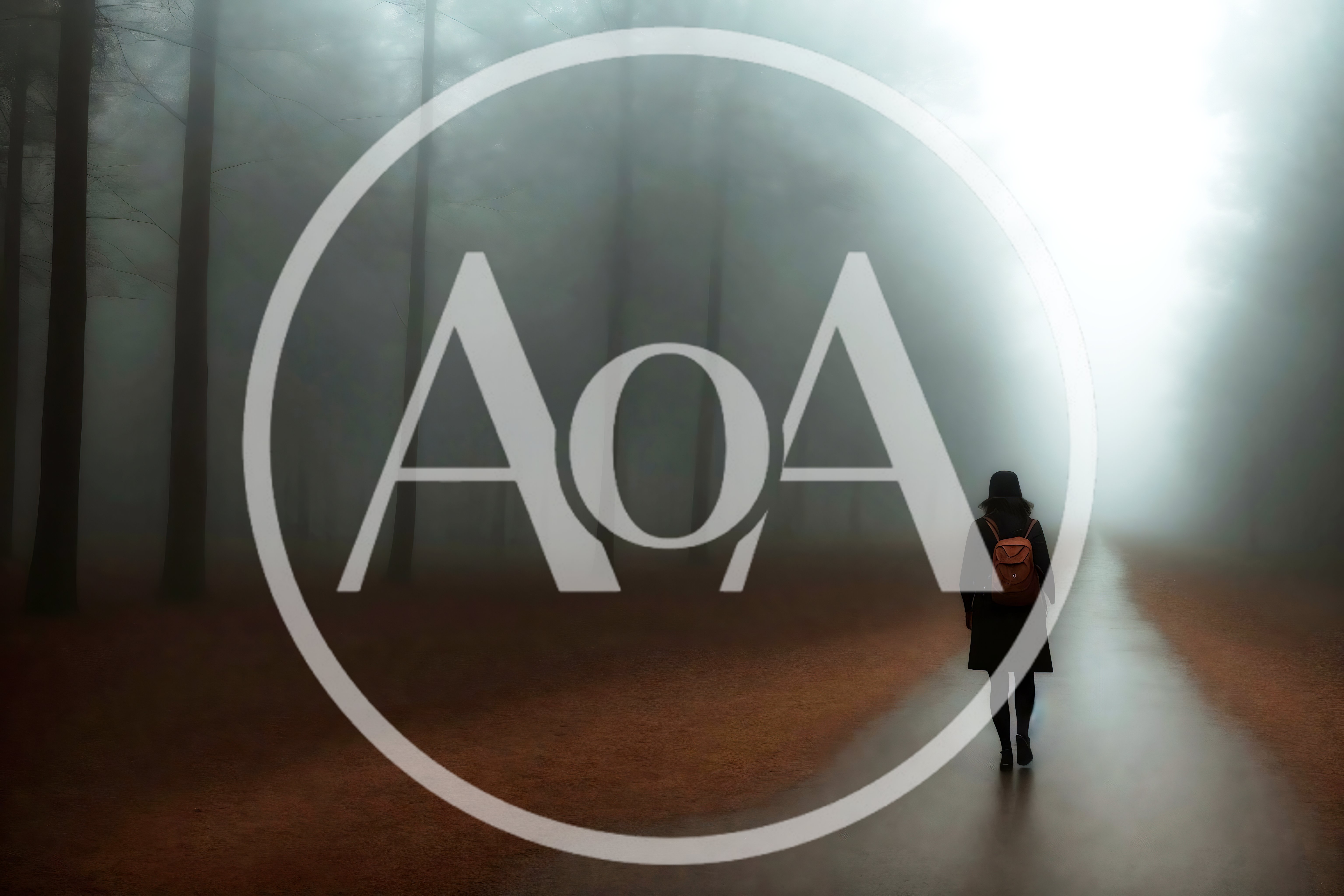 Person Walking Alone On A Foggy Forest Path
