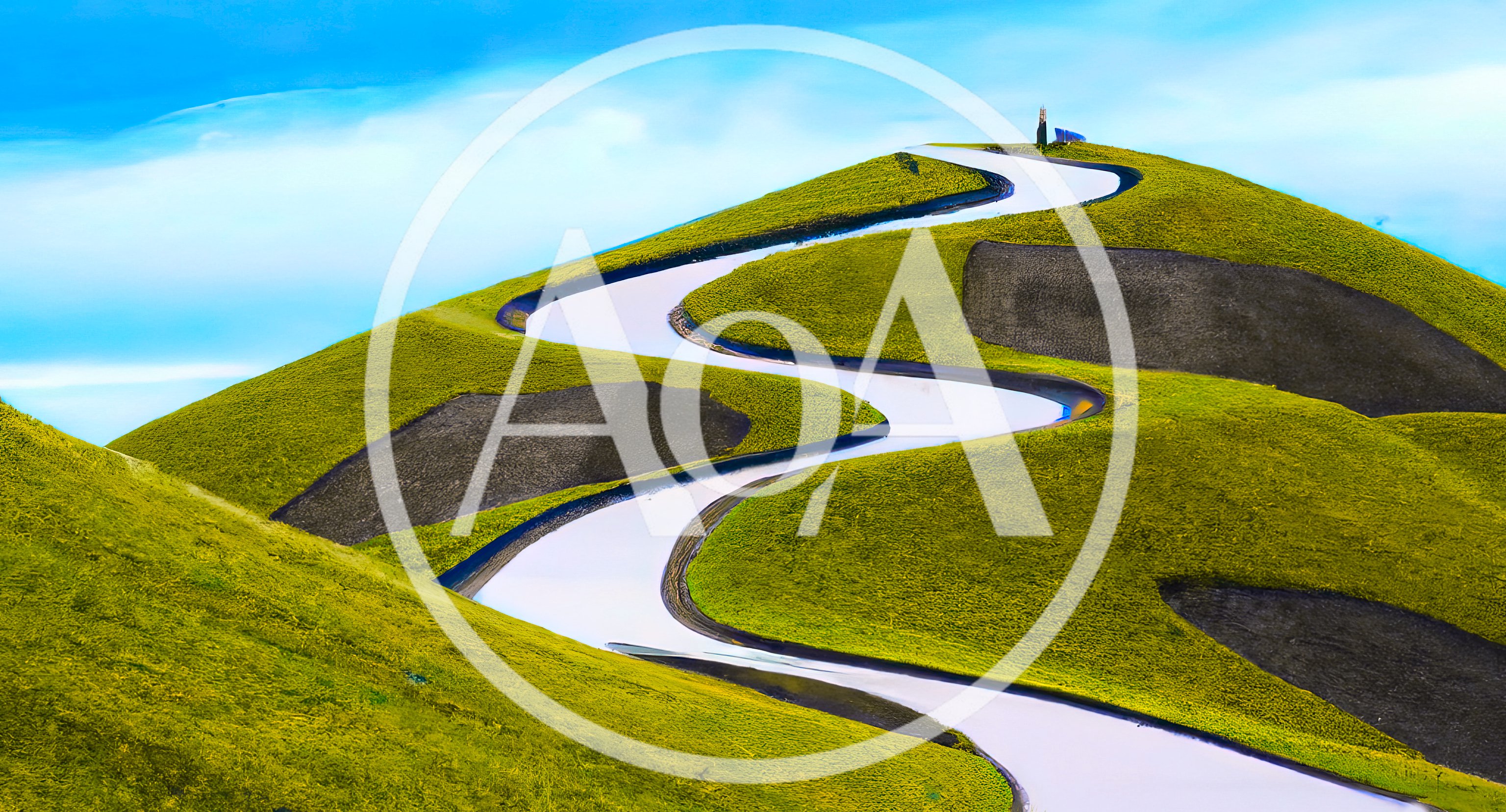 Winding Road Through Vibrant Green Rolling Hills