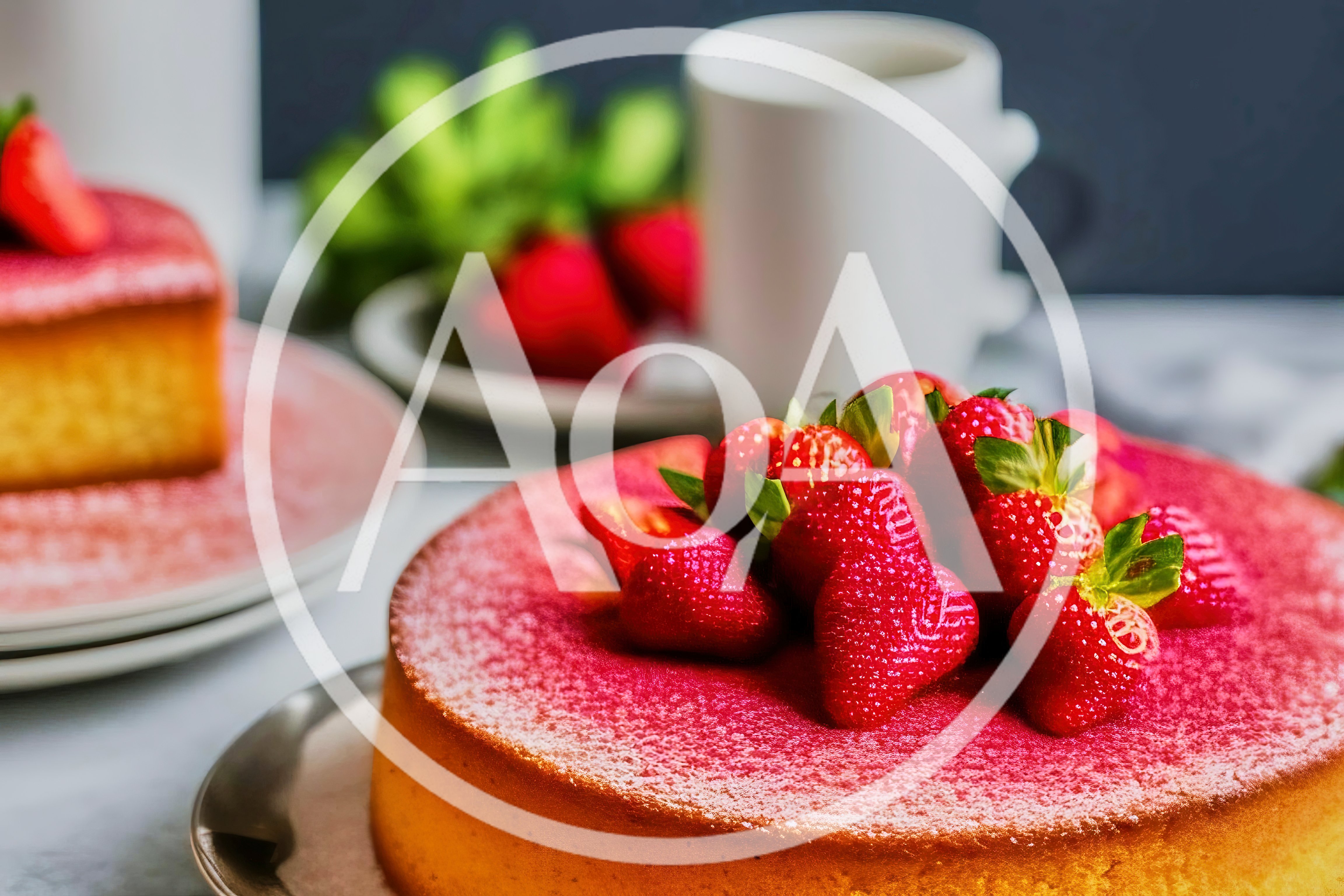 Fresh Strawberry Topped Cheesecake On A Plate