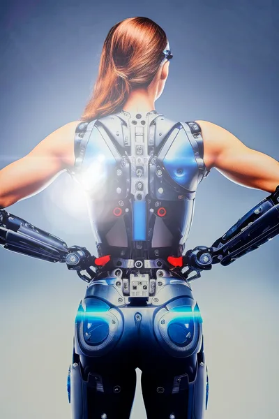 Cyborg Woman Standing With Hands On Hips