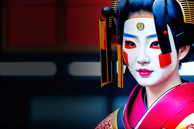 Portrait Of A Traditional Japanese Kabuki Performer