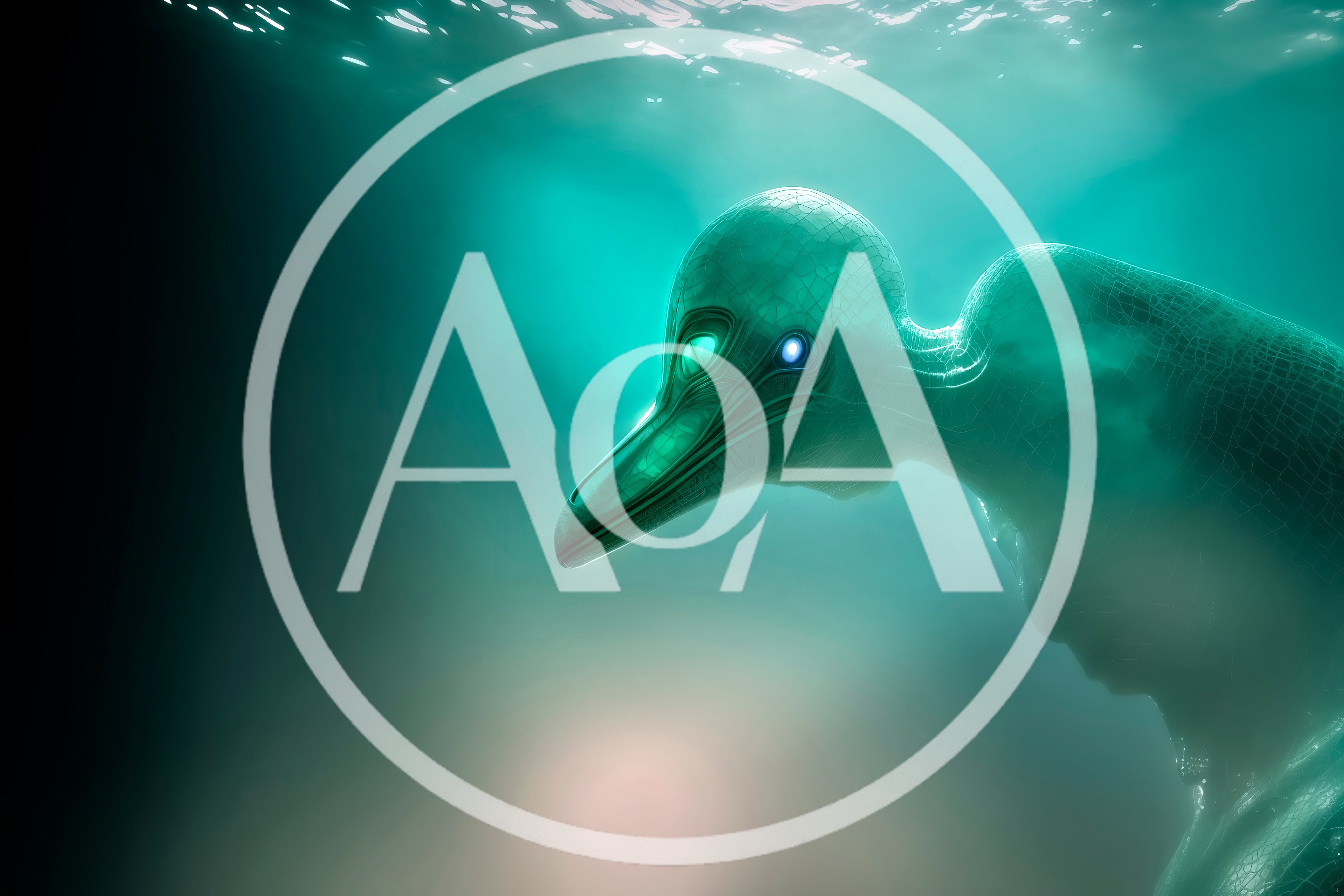 Surreal Underwater Alien Creature With Glowing Eyes