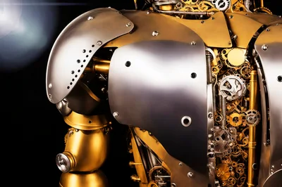 Steampunk Robot Torso With Intricate Clockwork Gears