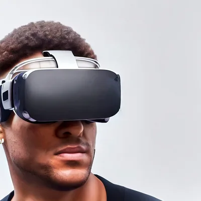 Young Man Wearing Virtual Reality Headset