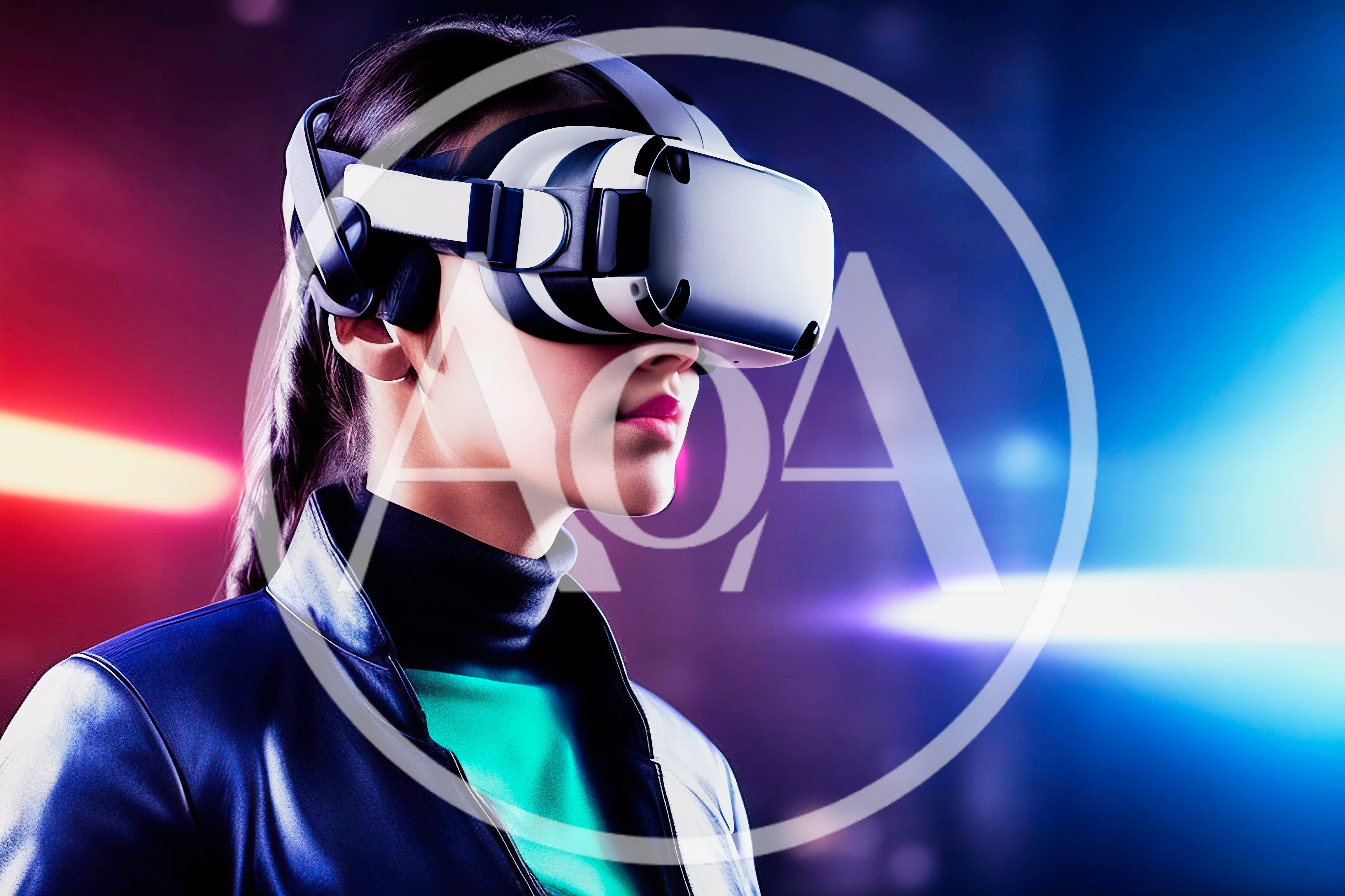 Young Woman Wearing Virtual Reality Headset