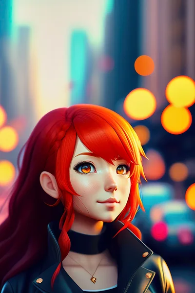 Portrait Of A Young Woman With Vibrant Red Hair