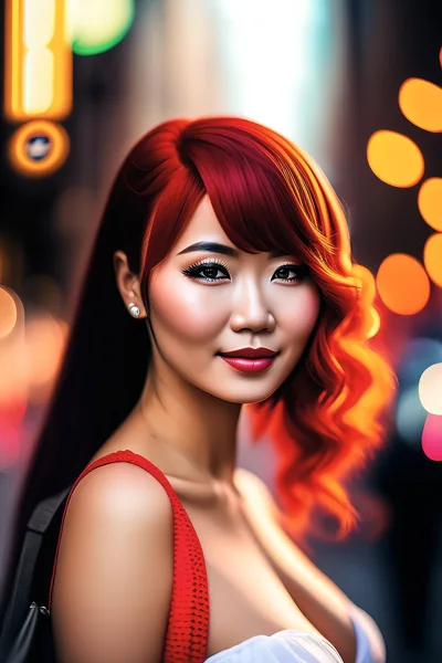 Portrait Of A Beautiful Woman With Red Hair