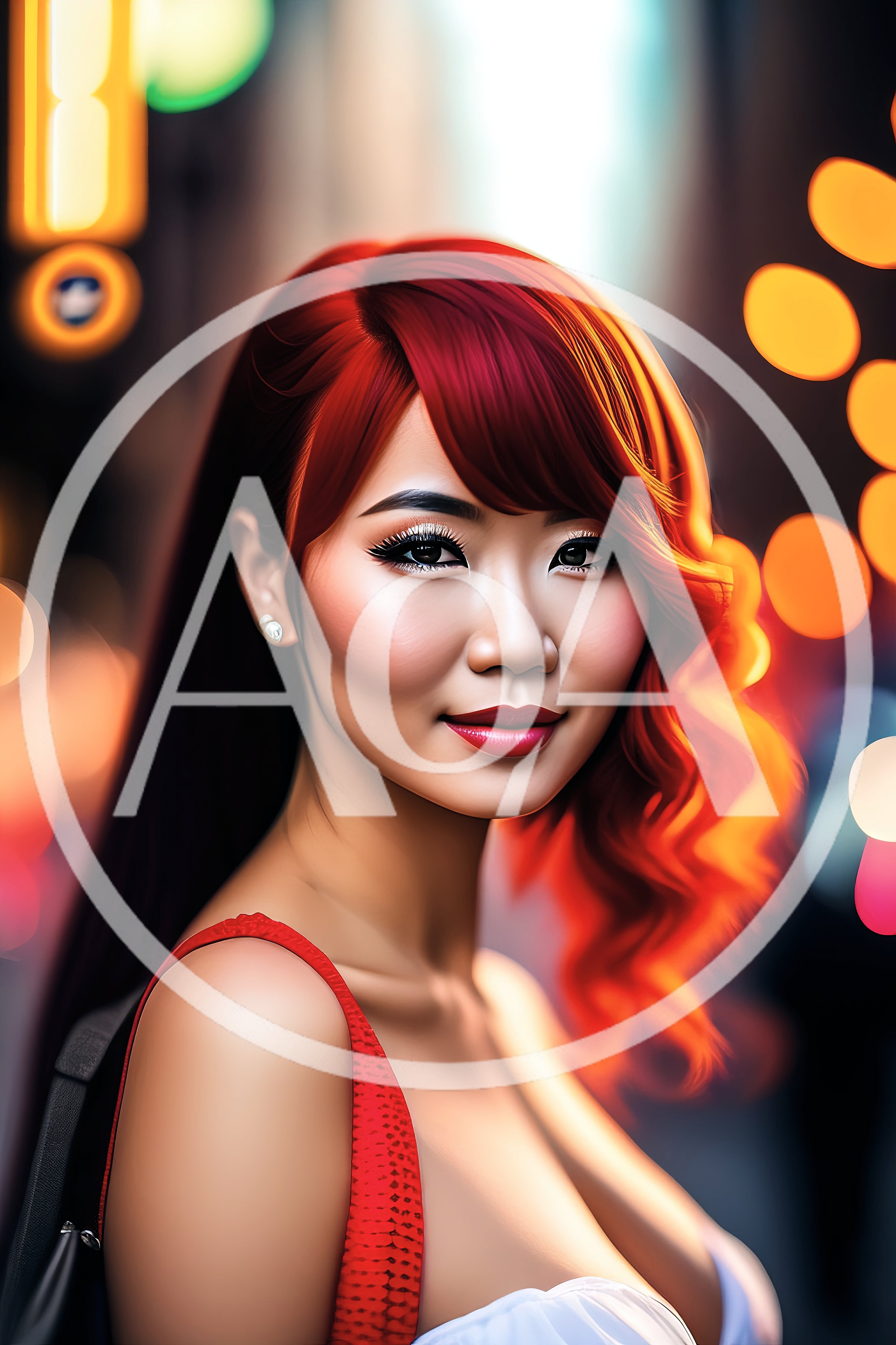 Portrait Of A Beautiful Woman With Red Hair