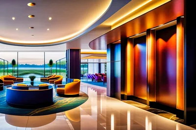 Modern Luxury Hotel Lobby Lounge Interior
