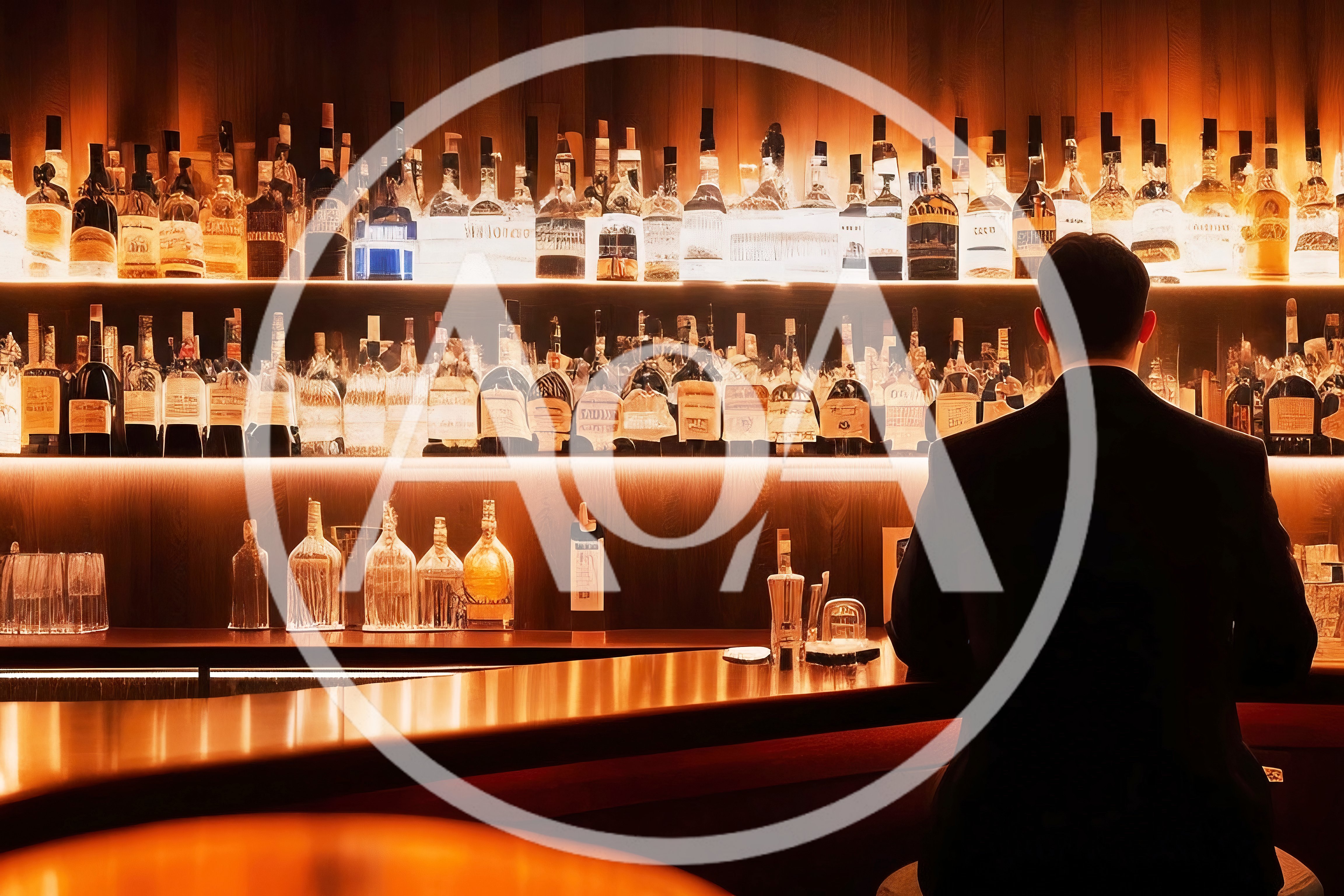 Man Sitting Alone At A Dimly Lit Bar