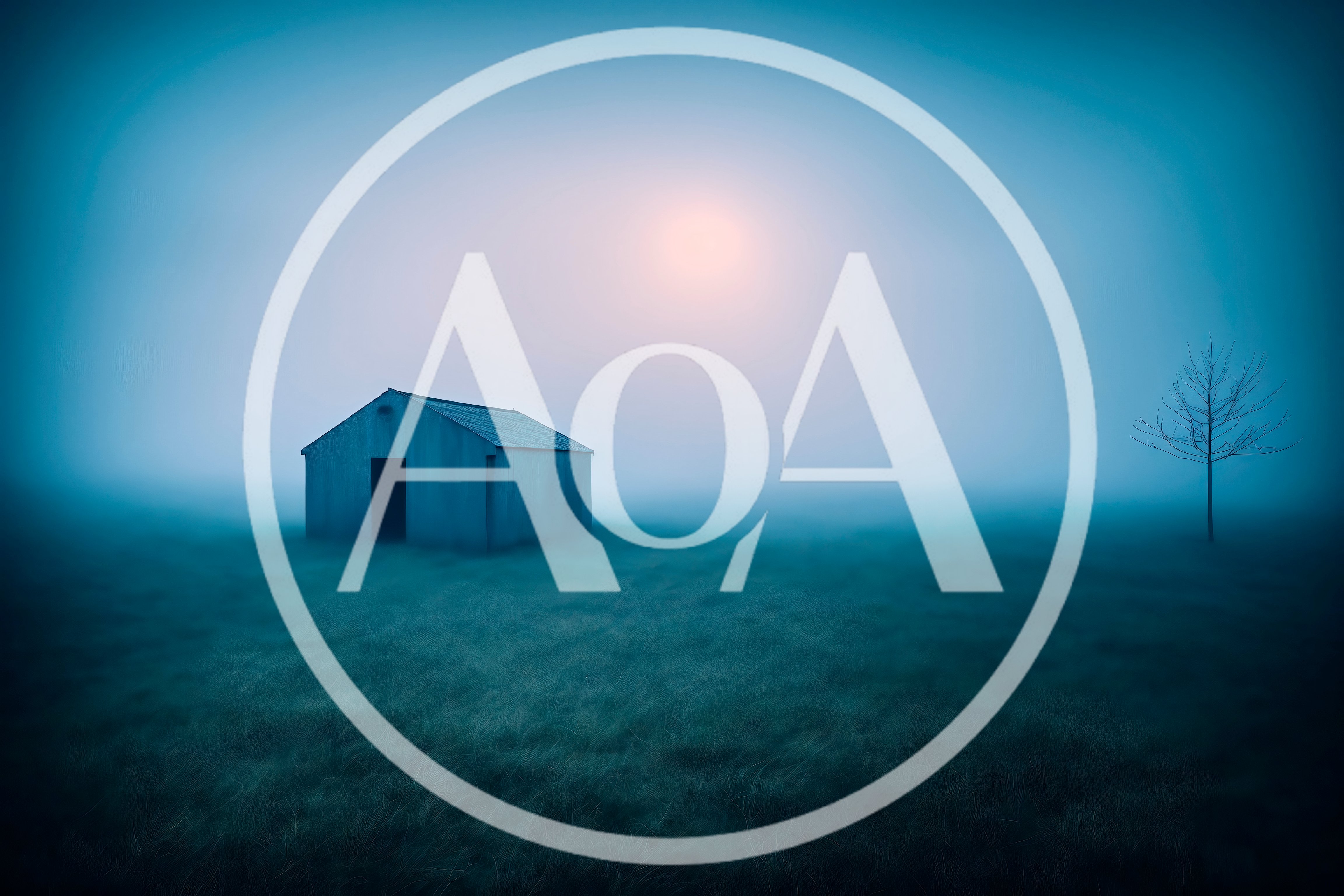 Small Shed Standing Alone In A Misty Field