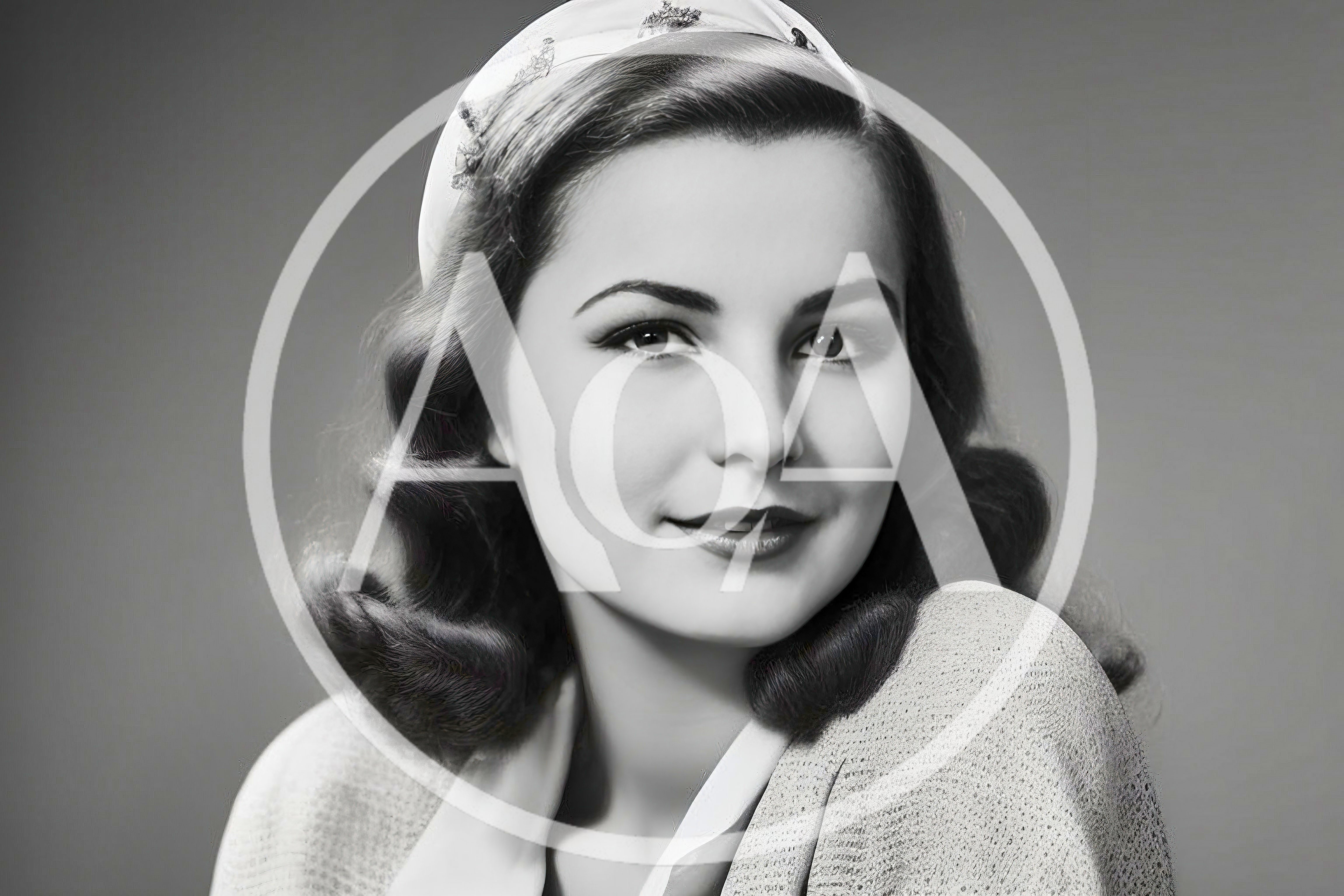 Vintage Portrait Of A Young Woman In 1940s Style