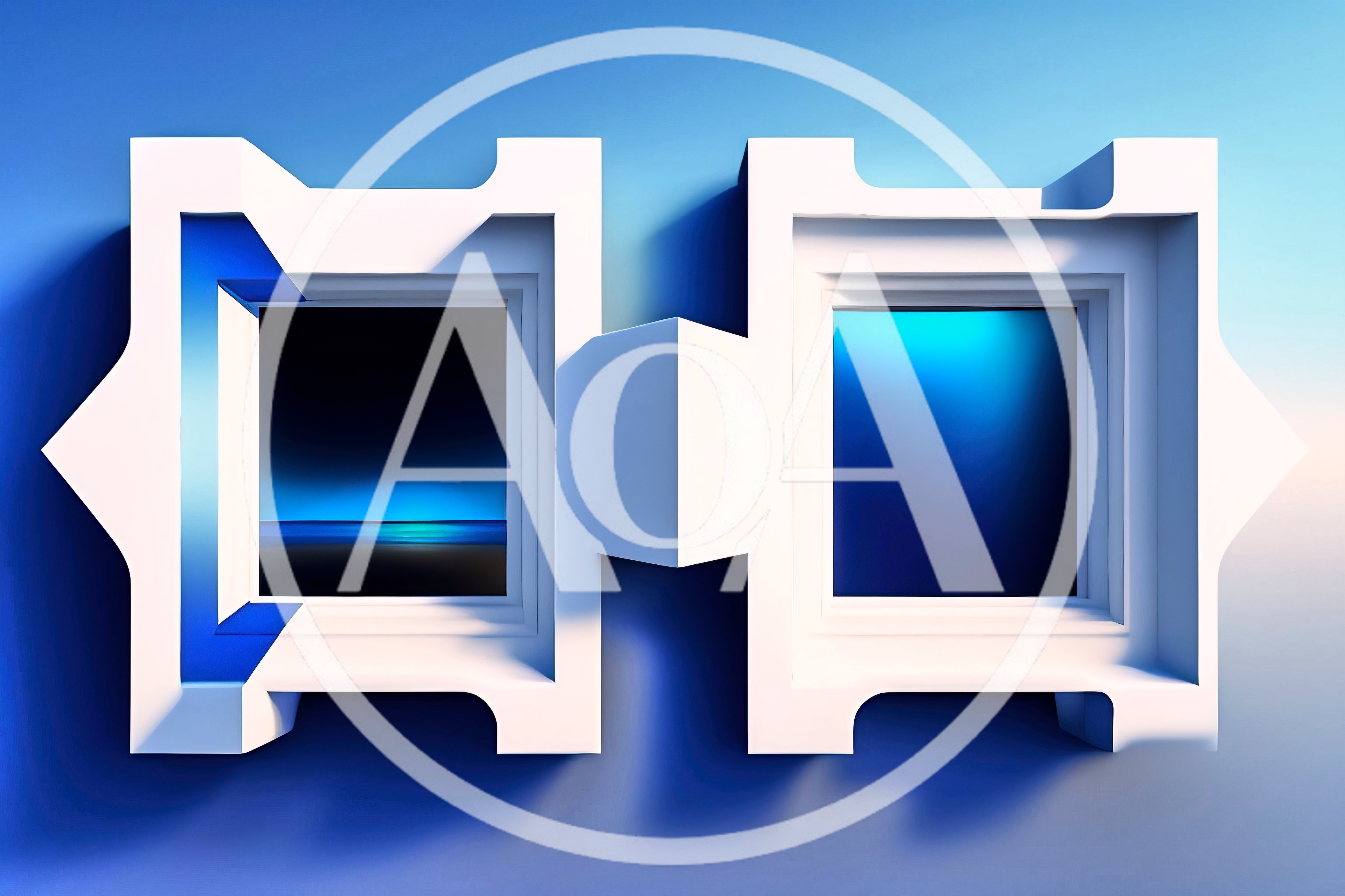 Abstract Geometric Frames With Blue Ocean Views