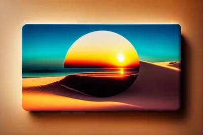 Surreal Sunset Over Desert Dunes In Circular Frame