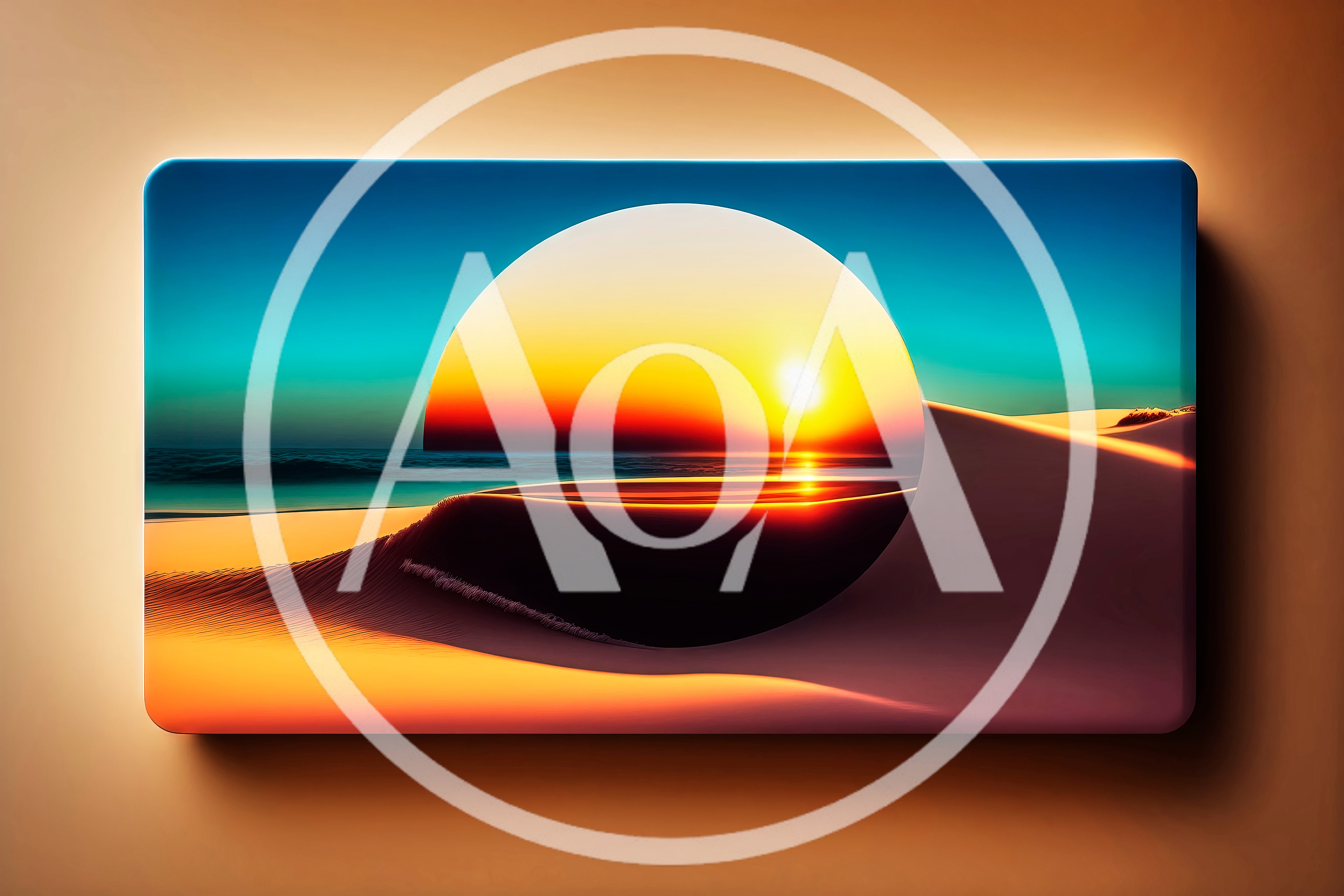 Surreal Sunset Over Desert Dunes In Circular Frame