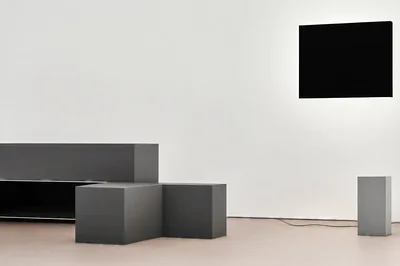 Minimalist Interior With Geometric Furniture And Wall Art