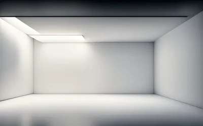 Minimalist Empty White Room With Recessed Ceiling Lighting